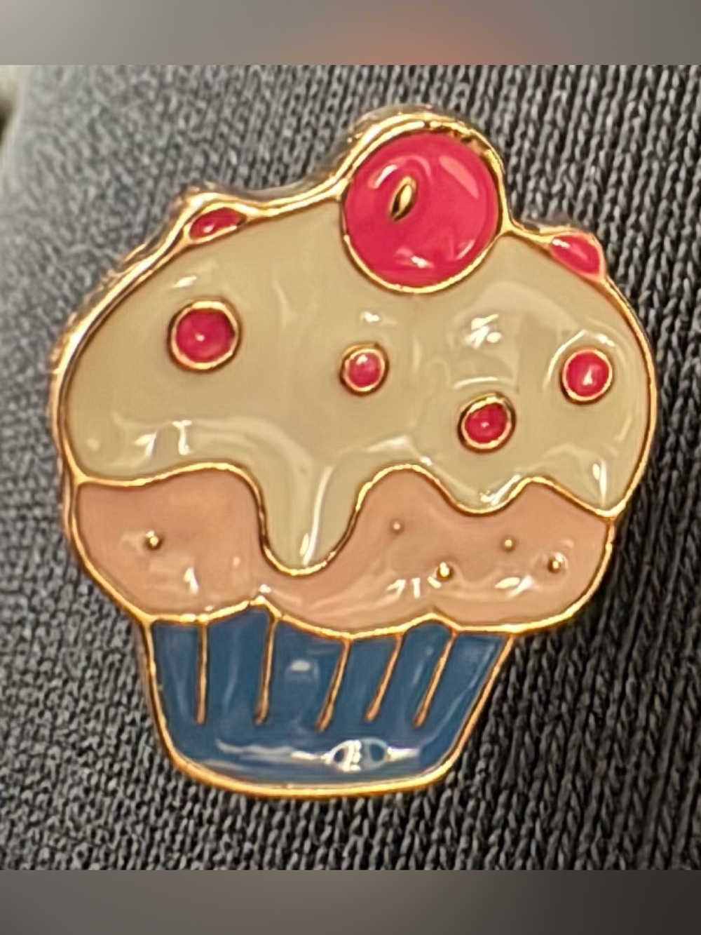 Kids Cupcake Enamel Pin - Cream, Pink & Blue